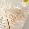 Without Pierced Girl C-Shape Ear Bone Clips Korean Style Earrings Earring Set Leaves Ear Cuff