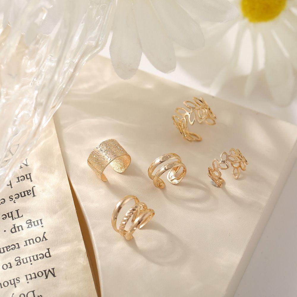 Without Pierced Girl C-Shape Ear Bone Clips Korean Style Earrings Earring Set Leaves Ear Cuff
