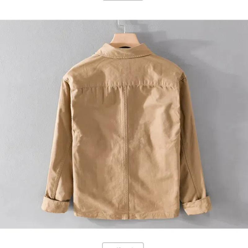 Японские куртки-карго в ретро-стиле для мужчин, весенне-осеннее мужское пальто из чистого хлопка, рабочая одежда, воротник-лацкан, однобортное пальто цвета хаки