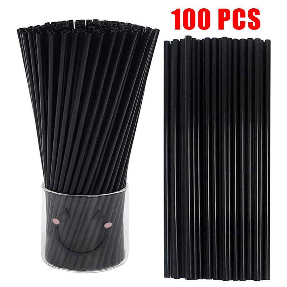 Straws Party Supplies 100pcs Black Bubble Tea Drinking