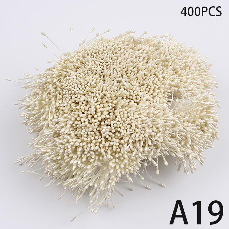 400Pcs Mini Flower Stamen Artificial Pearl Pistil Double Heads DIY Floral Craft For Wedding Decor Needlework Scrapbooking