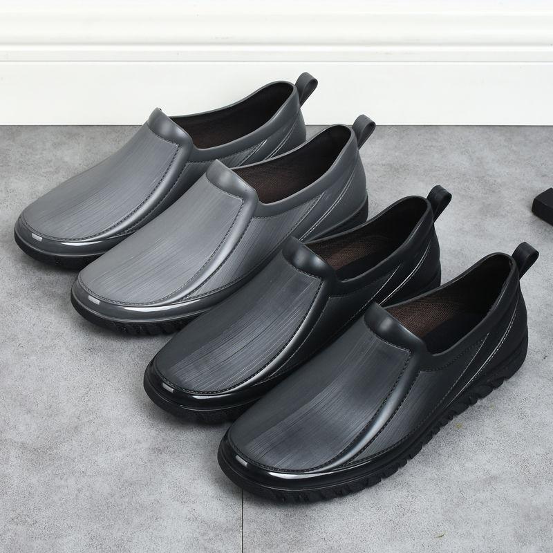 Водонепроницаемые, нескользящие, модные низкие дождевые туфли для мужчин, рыбалки, кухонных строительных площадок и сельской местности