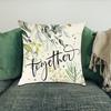 45x45CM Square Pillow Case Natural Plant Fashion Letter Print Modern Zipper Linen