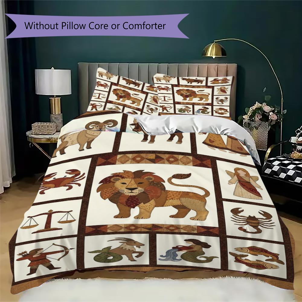 constellations Pattern Bedding uilt Set uilt Cover Pillowcase Home Decoration Birthday Gift (1 * duvet cover + 2 * pillowcase without core)150