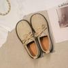 Fashion Retro Flat Sole Single Shoes 2024 Autumn New Frosted Breathable Cow Rib Sole Small Leather Shoes Durable Casual Women's Shoes