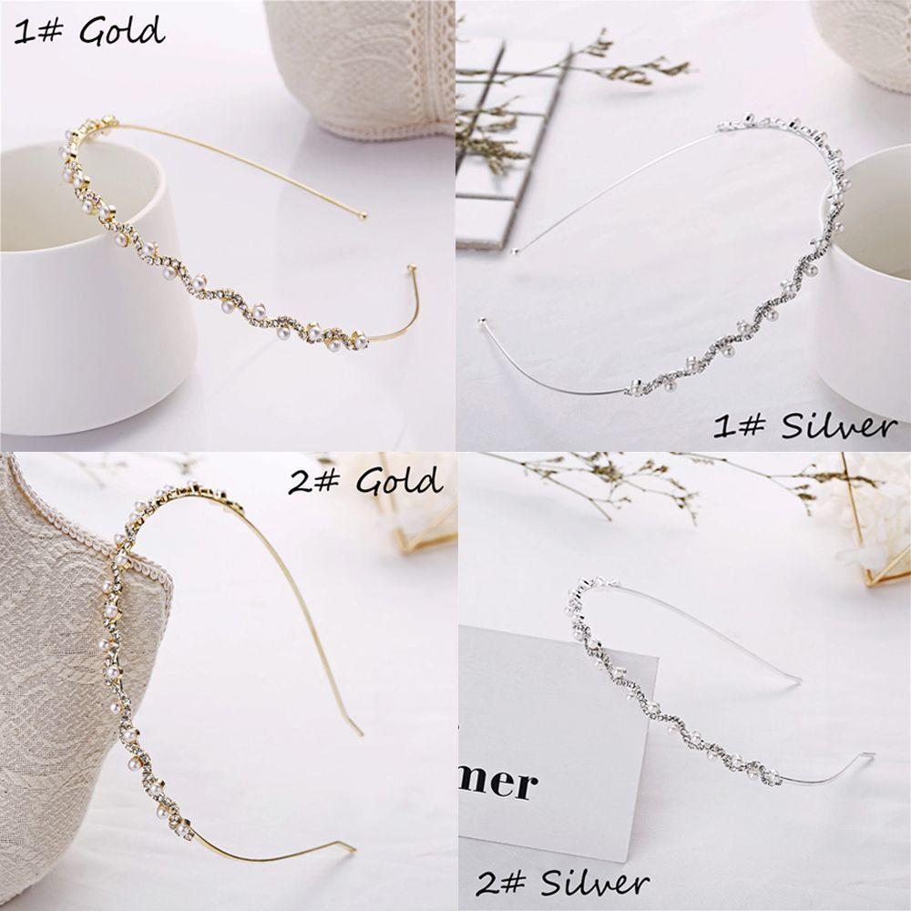 Аксессуары Женское Украшение Свадебная Вечеринка Жемчужная Волна Повязка на Голову Обруч для Волос Кристалл Стразы Хайбенд