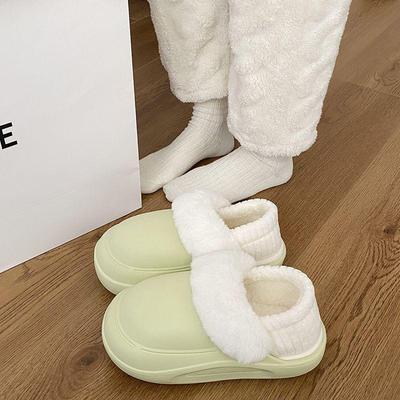 Мужские и женские зимние хлопковые тапочки, теплые и нескользящие с задником, идеально подходят для пар, моющиеся, идеальны для свиданий и прогулок