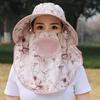 Модная шляпа-ведро с цветком для защиты лица и шеи, рыболовная шляпа, новая солнцезащитная шляпа для спорта на открытом воздухе