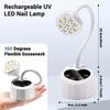 UV LED Nail Light Smart Sensor with 3 Timers Rechargeable Mini Wireless Flash Curing Nail Light Professional Gooseneck UV Light