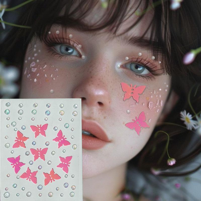 Rhinestones Temporary Diamond Gems Sticker Crystal Tattoo Adhesive Festival Party Eyes Face Body Makeup Nail Art Decor Sticker