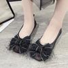 Сетчатые кружевные туфли на плоской подошве женские мокасины летние сандалии с бантом дизайнерские дышащие туфли 2024 года неглубокие удобные женские туфли для ходьбы