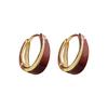 Water Drop-shaped Red and White Glue Ear Buckle New Year Spring and Summer Earrings for Women To Give Their Girlfriends Gifts
