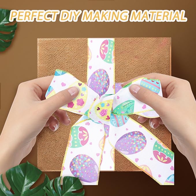 4 рулона ленты для венков и упаковки подарков, пасхальная джутовая лента с проволокой, твил/бобы/яйца/кролик для поделок, декор корзин, изготовление бантов, декор на Пасху