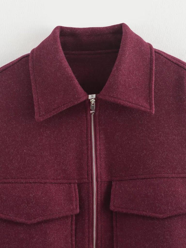 Женское ретро короткое пальто с лацканами и карманами - Зимняя коллекция 2024