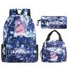 Animation Cartoon With Peripheral Printing Children'S Spine Backpack Set, Primary And Secondary School Student Leisure Schoolbag