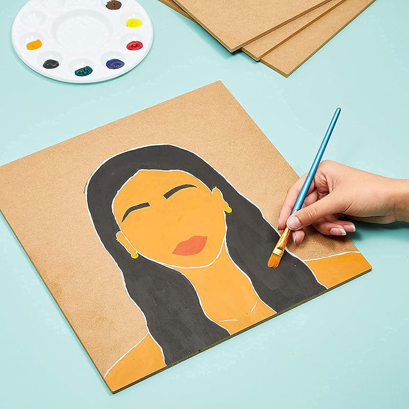 Variety Canvas 6 Piece A4 Size Mdf Boards For Art And Craft, Wood Mdf Sheets For Craft Work, Diy Mdf Cutouts (8 X 10 Mdf
