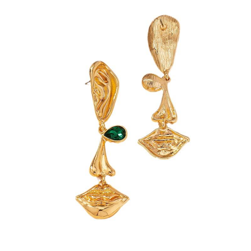 Ретро Металлические Серьги-Лица: Уникальный дизайн, смелый стиль, преувеличенный образ для женщин.