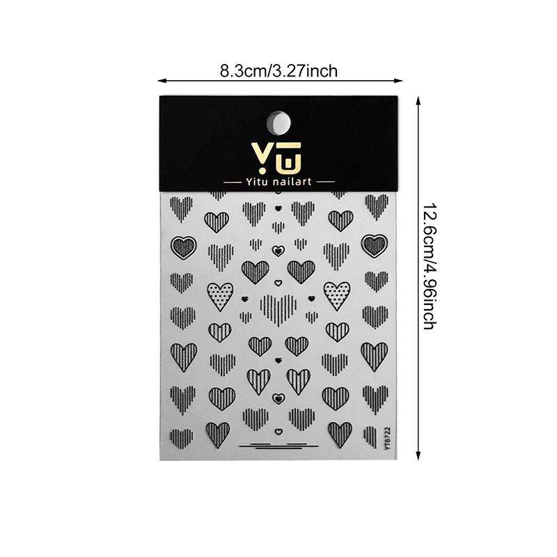 1 лист 5D тисненые line heart наклейки для нейл-арта рельефы самоклеящиеся наклейки для маникюра для женщин принадлежности для маникюра