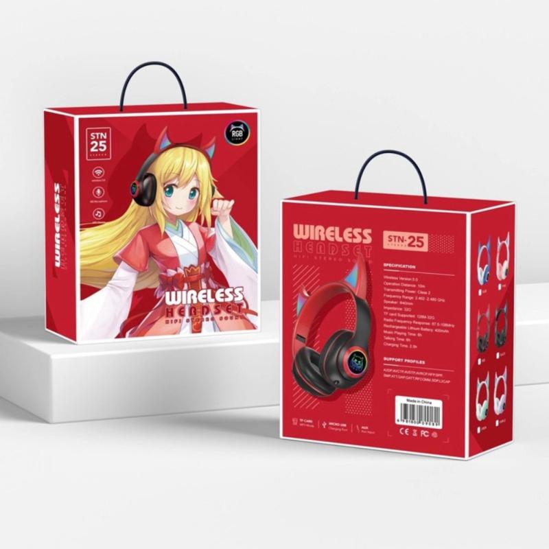 Bluetooth-гарнитура Beautiful Girl Devil Беспроводная спортивная игровая светящаяся Bluetooth-совместимая гарнитура