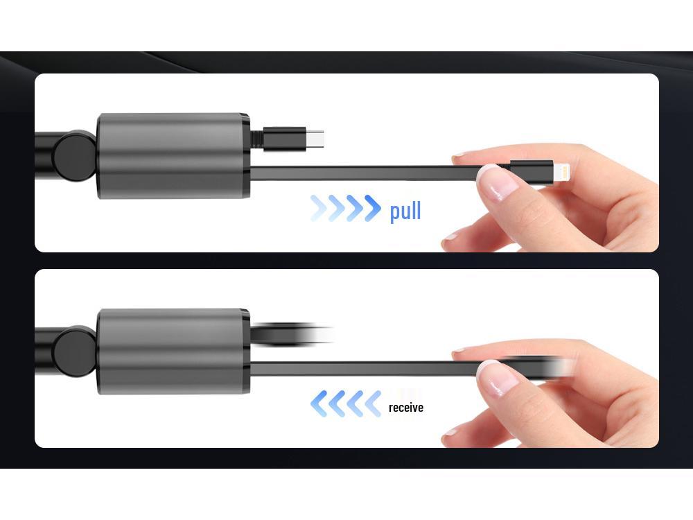 Сверхбыстрая телескопическая автомобильная зарядка 120 Вт с 4 портами для Apple 15 и Huawei