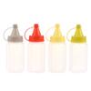 4Pcs Mini Sauce Bottle Refillable Ketchup Honey Salad Containers Bottles Portable Sauce Jars Storage Lunch Box Dressing Dispense