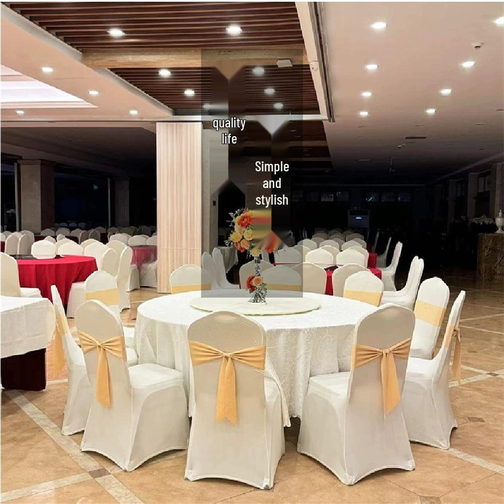 Эластичный чехол на спинку стула с декоративной цветочной завязкой для банкетов