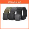 Color Solid Simple Plastic Buckle Mens Nylon Woven Waist Belt For Daily Use