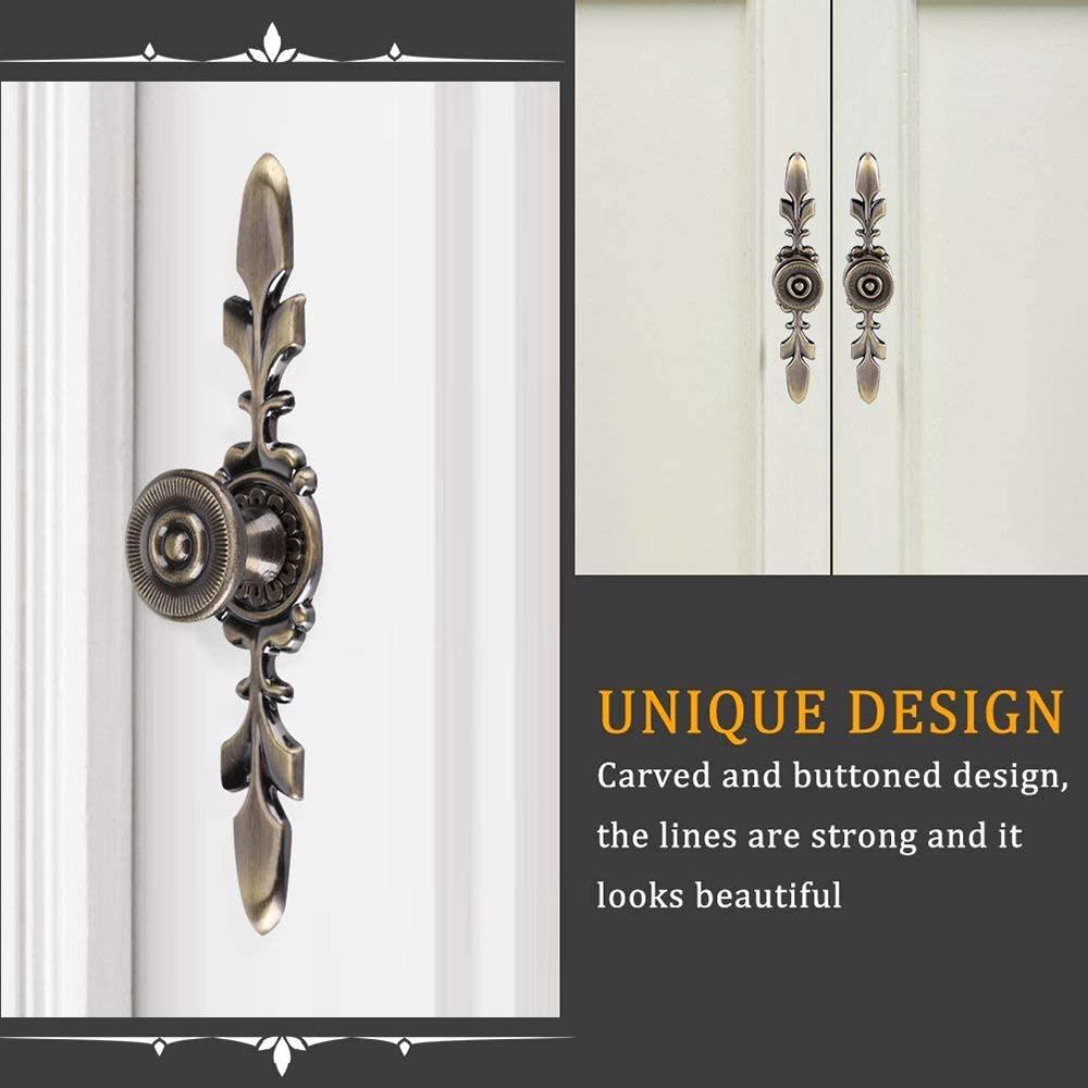 4PCS Retro Style Doorknob Back Panel Applicable For Furniture Drawer Wardrobe Cabinet