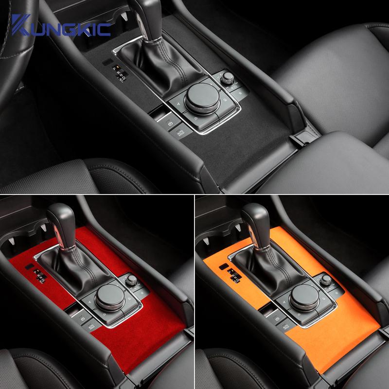 Top Suede Trim LHD RHD Sticker For Mazda 3 Axela 2024 2025 Car Central Console Gear Shift Panel