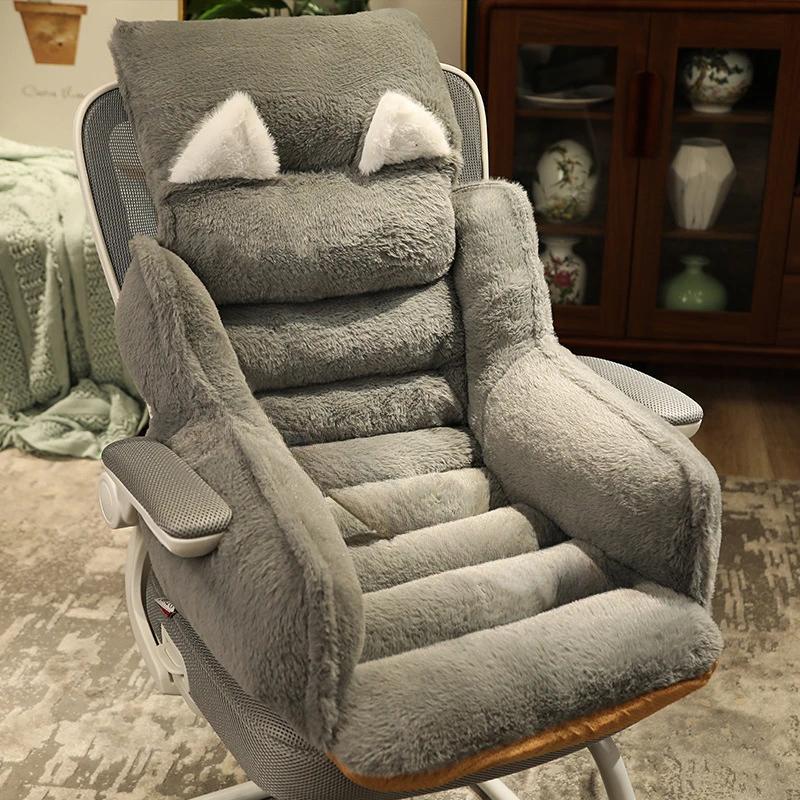 Chair One-piece Cushion Office Sedentary Butt Mat Student Seat Back Cushions Waist Support Chair Backrest Mat Home Decoration