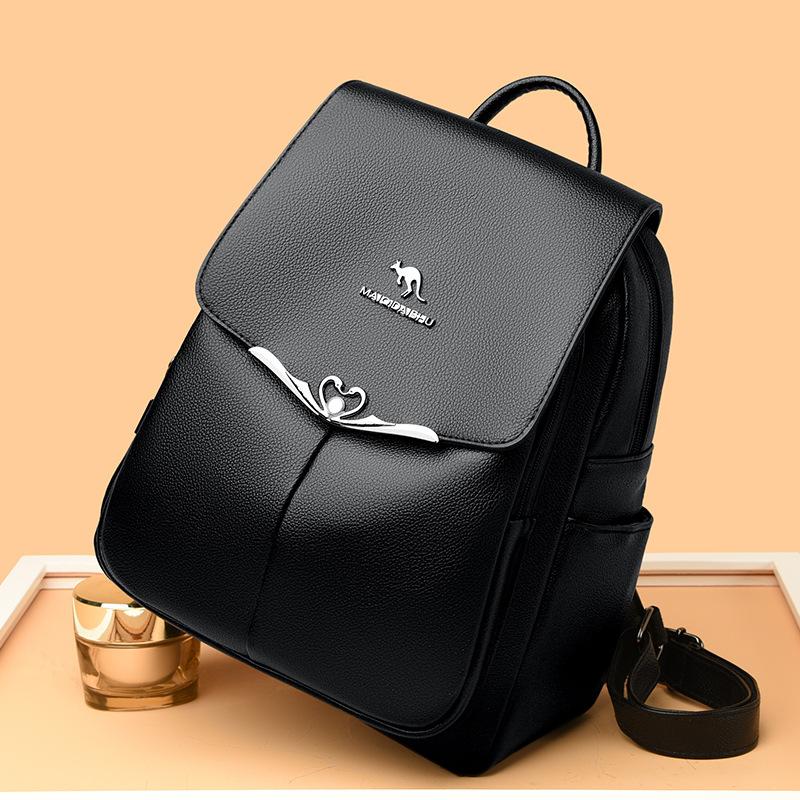 Женский дорожный рюкзак из кожи с жемчугом, школьный рюкзак