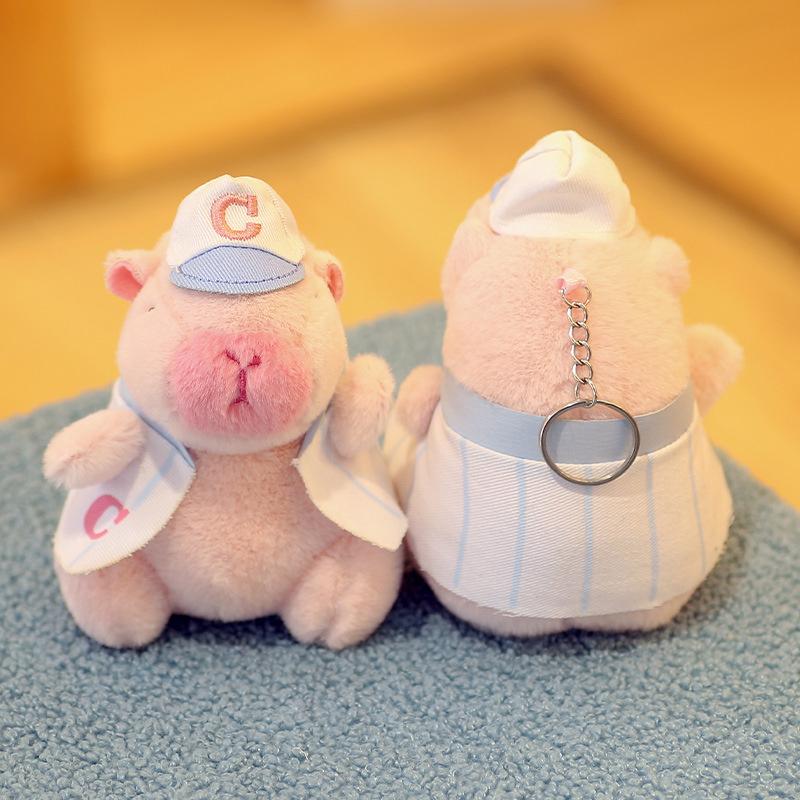 Cartoon Capybara Plush Keychain Pendant Stuffed Animals Doll Toys Backpack Hangings Decoration