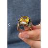 Кольцо Citrine Stone Square Design из стерлингового серебра 925 пробы