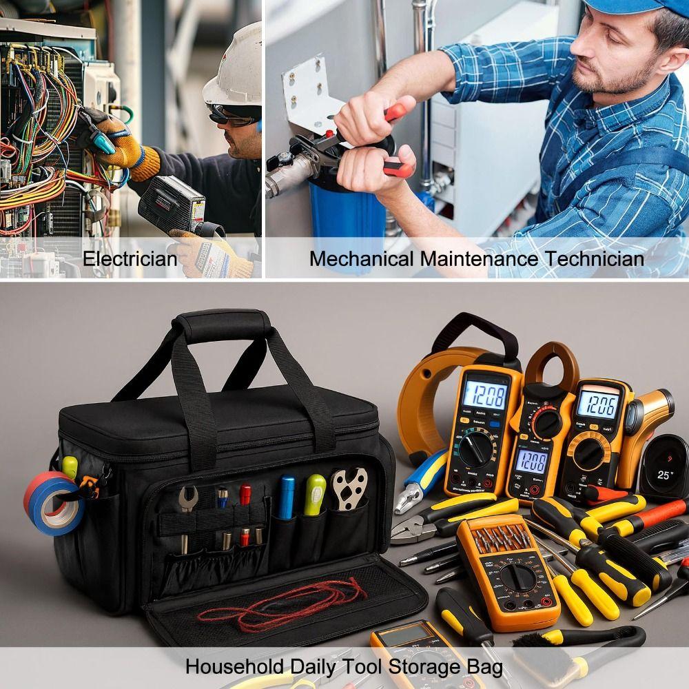 Полиэстеровая сумка для ручного инструмента с несколькими отделениями Сверхпрочная сумка Сумка для хранения инструментов для работы техника