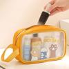 Large Capacity Transparent Makeup Bag Square Wash Pouch Durable Cartoon PVC Cosmetic Bag  Travel