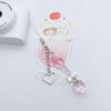 Acrylic Bowknot Mobile Phone Strap Ornament Y2K Strawberry Heart Bow Keyring  Keychain Decor