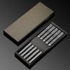 5 Pairs Non-Slip Stainless Steel Dragon Patter Chopsticks Sushi Chopsticks  Restaurant