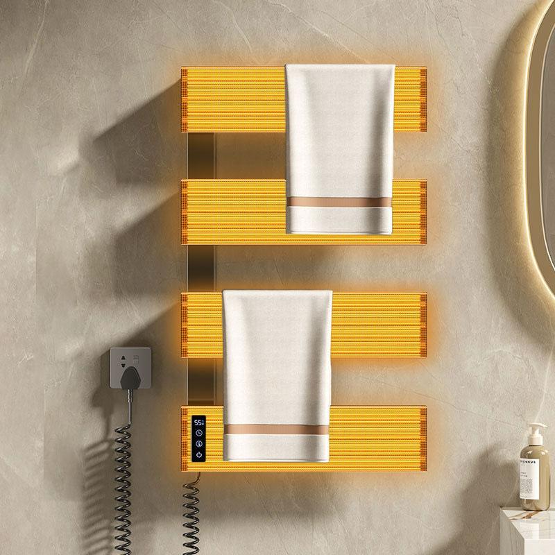 towel bar Gun ash space aluminum electric towel rack bathroom intelligent constant temperature timed drying towel bar