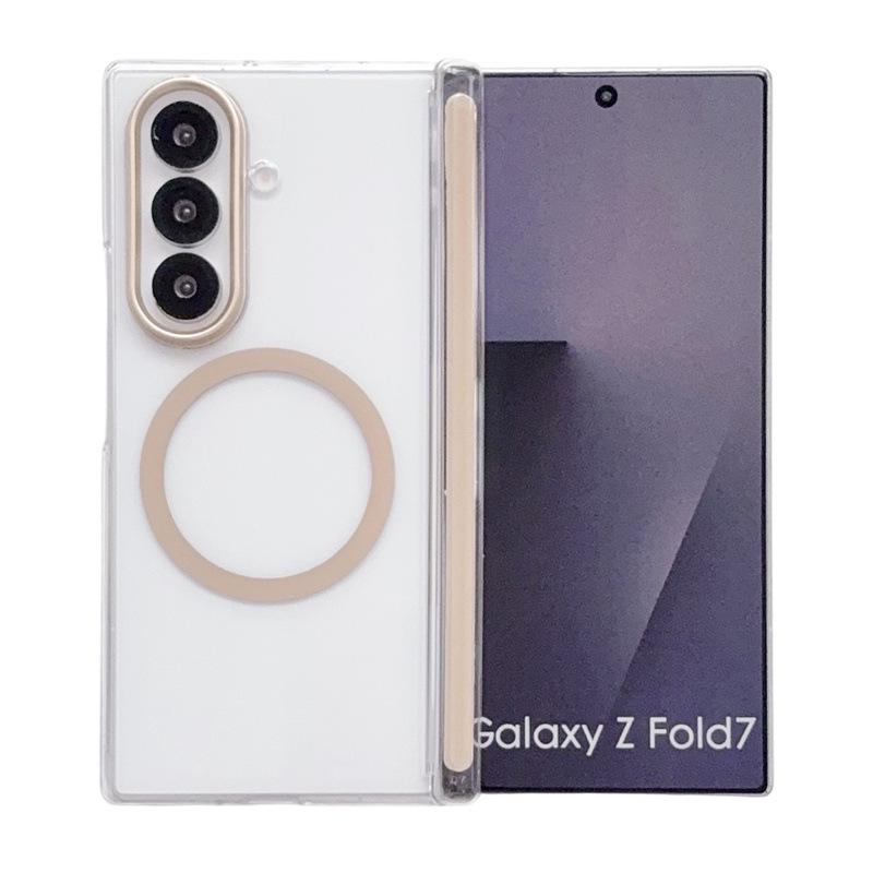 Защитный чехол с магнитной беспроводной зарядкой для Samsung Z Fold 7/6 - Ударопрочный, Совместим с шарниром на средней оси