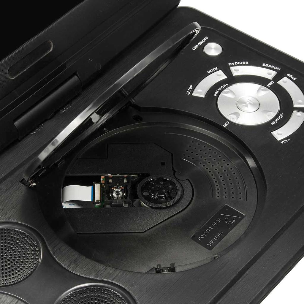 13,9-дюймовый портативный DVD-плеер HD-аналоговое ТВ FM-радио USB SD-карта Game 16:9 вращающихся TFT ЖК-экранов для домашнего офиса в автомобиле