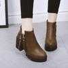 Autumn and Winter New Fashion Thick Heel Waterproof Table Short Boots Women's High Heel Side Zipper Martin Boots