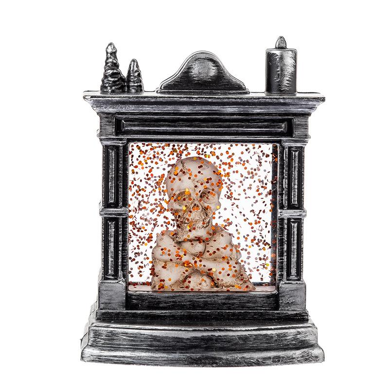 Halloween Fireplace Lamp Pumpkin Lantern Ghost Lamp Ghost Festival Skull Wind Lamp Halloween Night Light Desktop Ornament