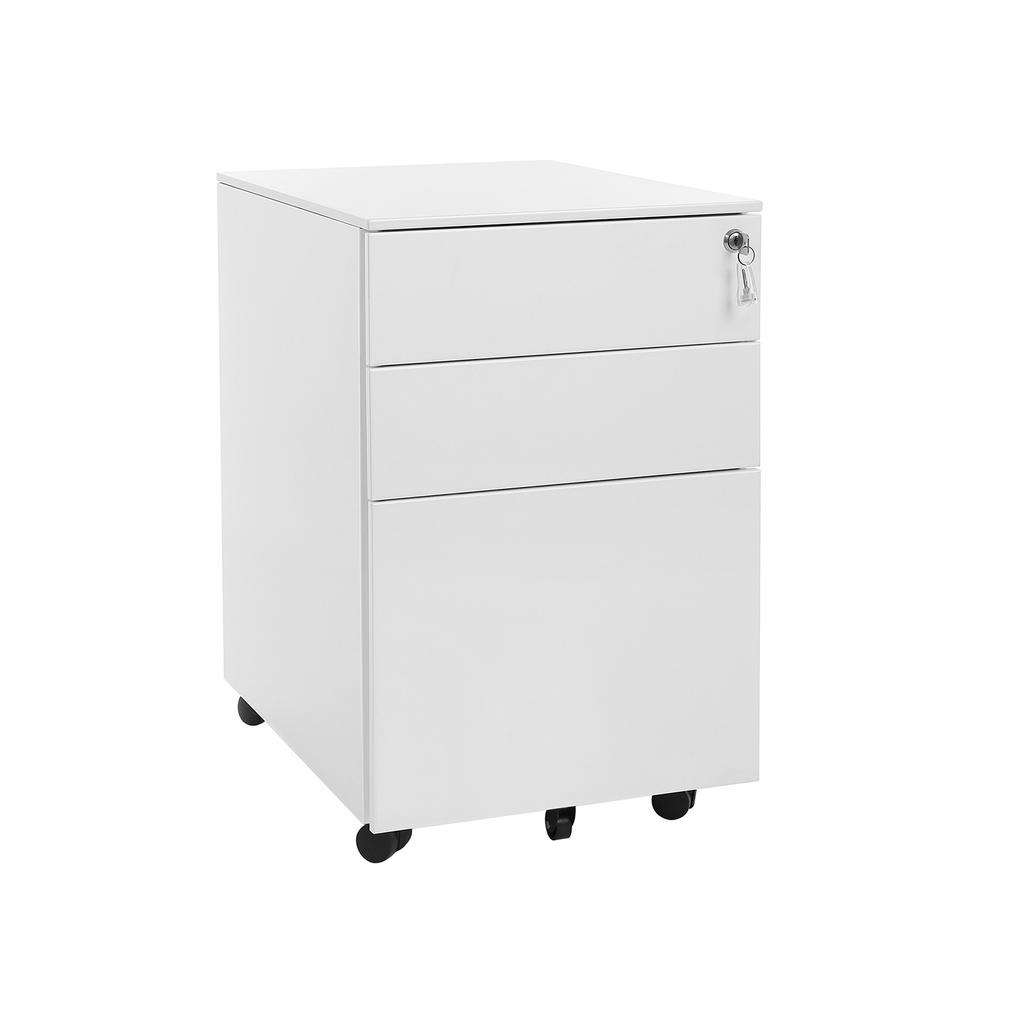 SONGMICS Steel Rolling Cabinet with 3 Drawers and Hanging File Lockable Office Cabinet