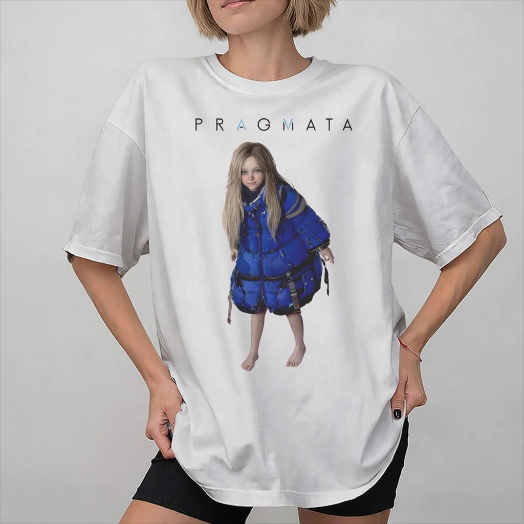Graphic Printing Pragmata Game 2026 T Shirt For Unisex Cotton Tee Shirt Short Sleeve Clothing