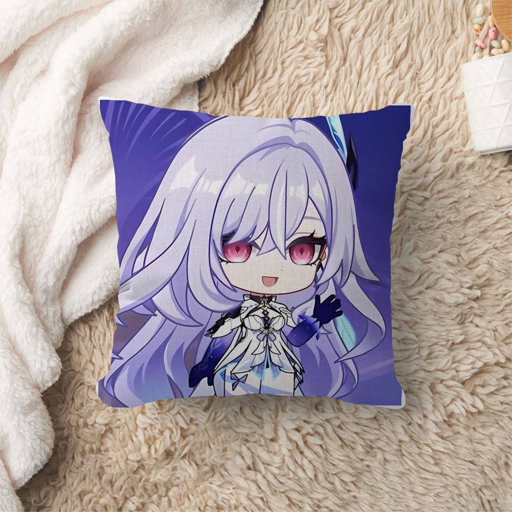 Game Genshin Impact Skirk Cushion Cover Polyester Sofa Cushions Decorative Throw Pillows Home Decoration Pillowcover