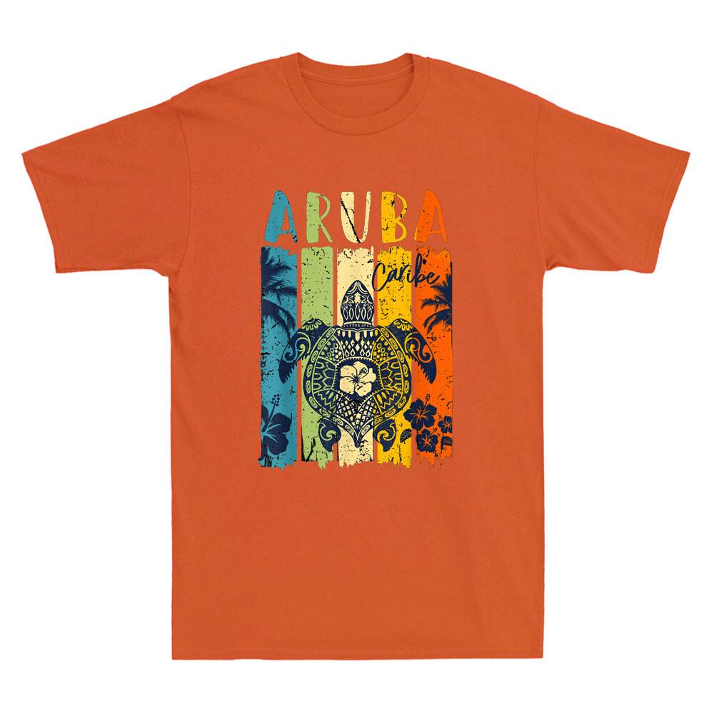Sea Turtle Retro Aruba Caribe Family Vacation Funny Turtle Vintage Unisex's T-Shirt