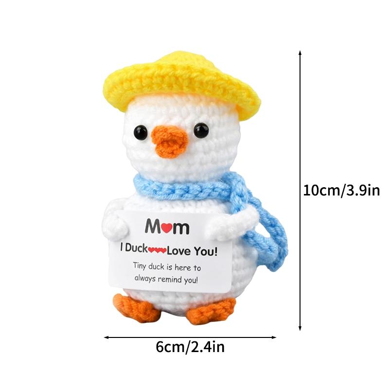 Cute Handwoven Positive Energy Duck Ornaments Bee Sunflower Crochet Ornament Room Decor Gift for Guests Car Interior Accessorie