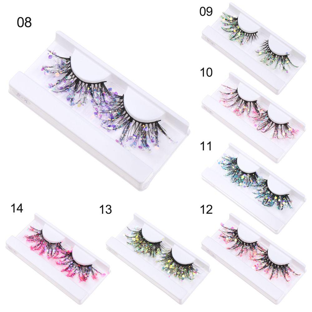 Sequin Glitter Powder Color Luminous Fake Lashes 3D False Eyelashes Nude Makeup Makeup Supplies