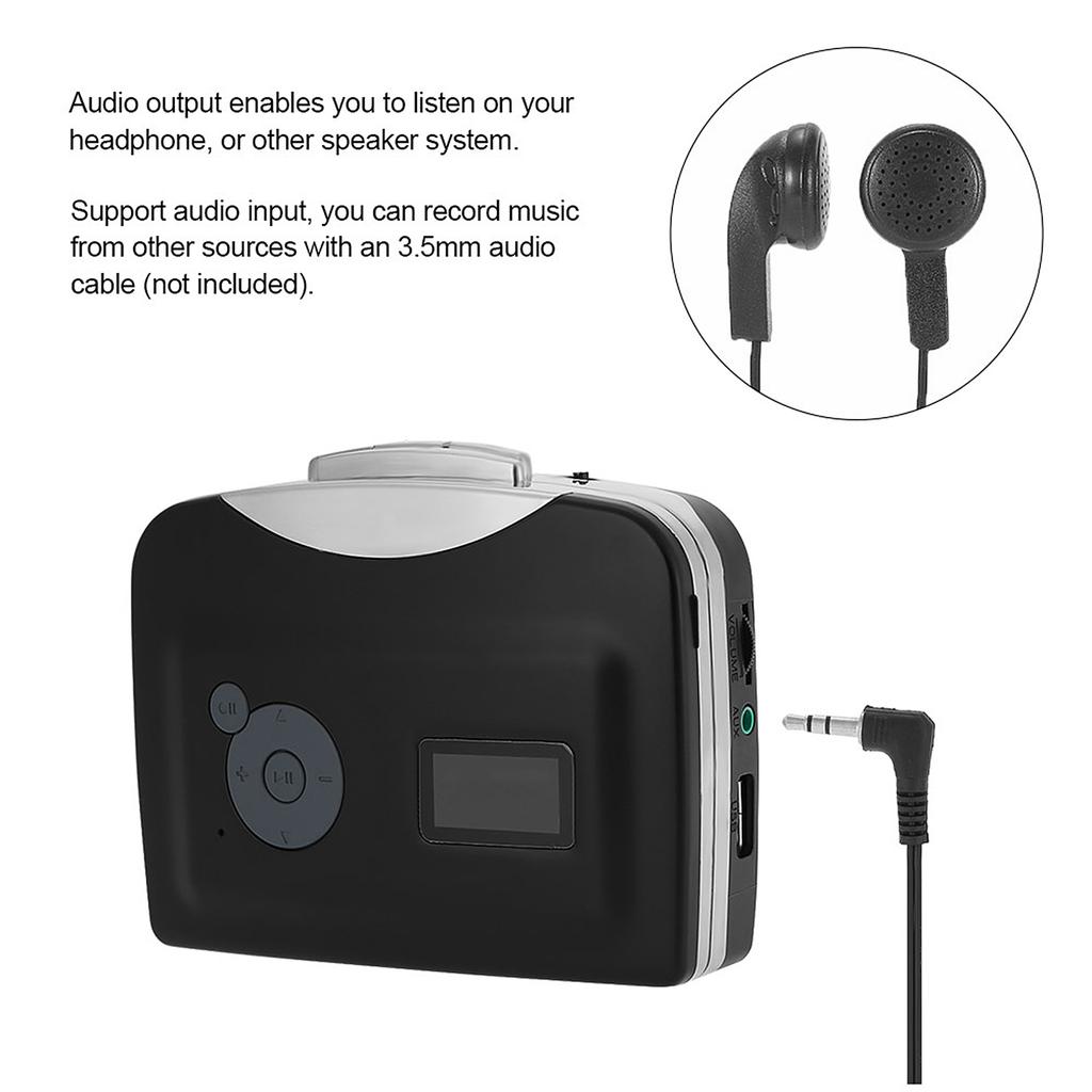 Ezcap230 Конвертер кассетной ленты в MP3 Сохранение на USB-флеш-диск Автономный рекордер с автоматическим разделением на разделы