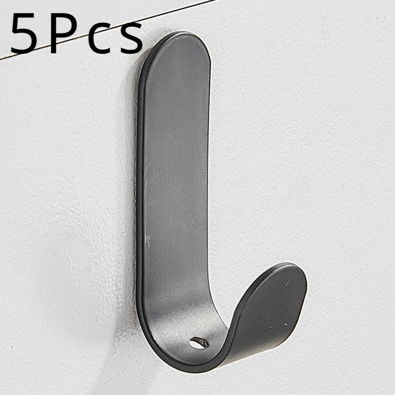 5Pcs Multi-purpose Wall Organizer Hook Behind-door Key Cloth Hanger Hook Bathroom Robe Towel Holder Rack Kitchen Hardware